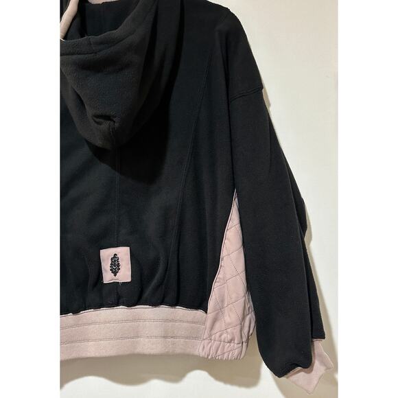 Free People Movement Snow Day Hoodie Black Beige Size XS NWOT Active Warm Comfy - Picture 12 of 15